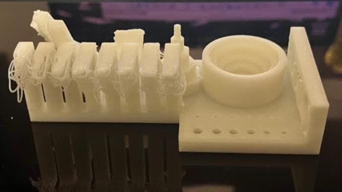The printed benchmark part